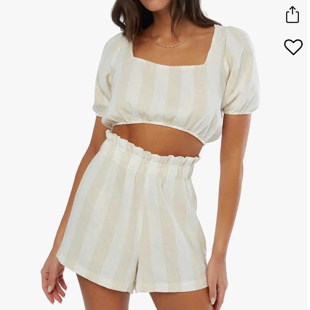 WeWoreWhat Striped Square Neck Crop Top